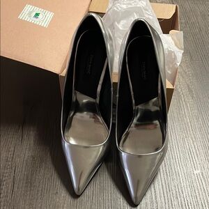 Zara Silver Stiletto Heels Elegant Design